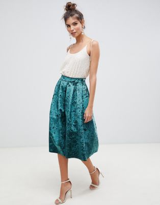 teal velvet skirt