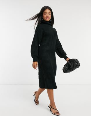 black long sweater dress