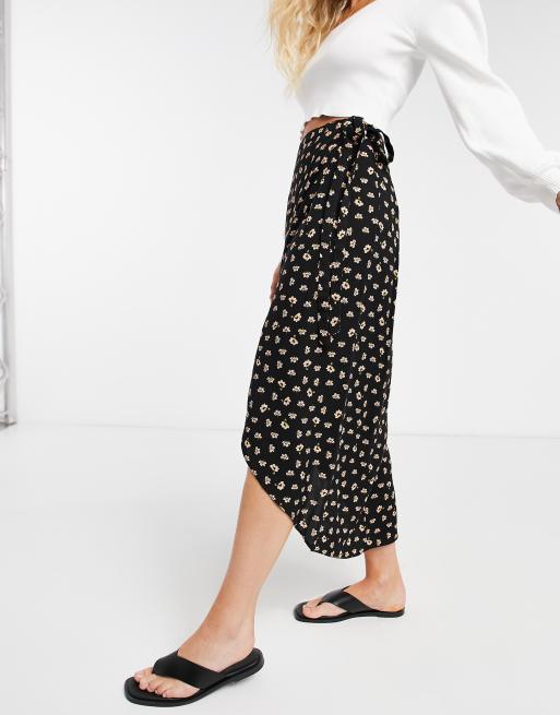 Asos Design - Midi rok met overslag in bloemenprint, 4 van 4