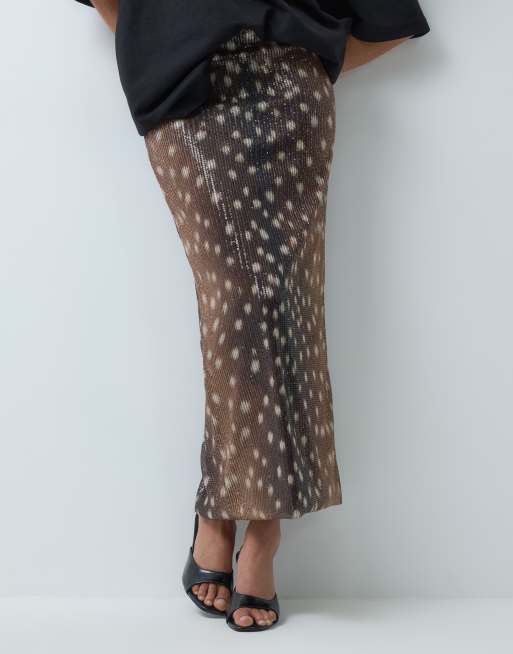 ASOS DESIGN midi rok met pailletten en hertenprint, 3 van 5