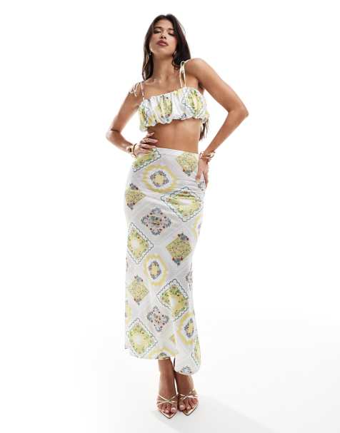 ASOS DESIGN - Midi rok met print, deel van co-ord set - view 1