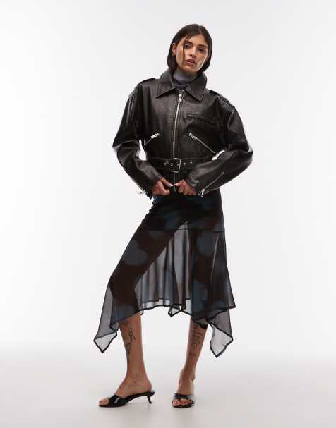 ASOS DESIGN - Midi rok met verlaagde taille in vervaagde print - view 1