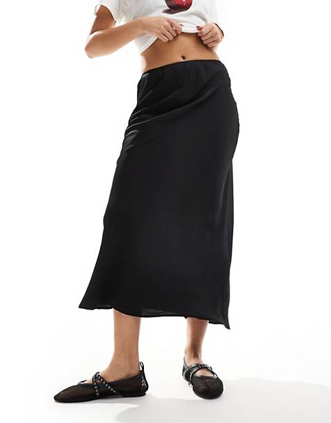 Zara Basic Midi-rok zwart zakelijke stijl Mode Rokken Midi-rokken 