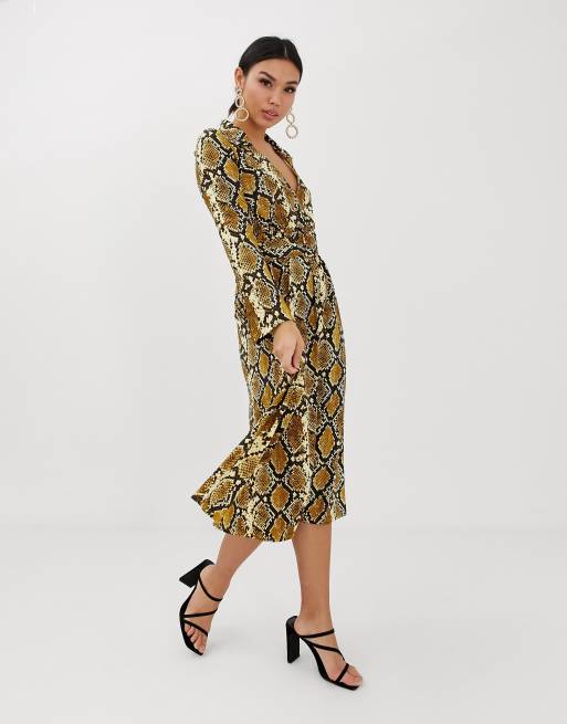 Snake print dress on sale asos