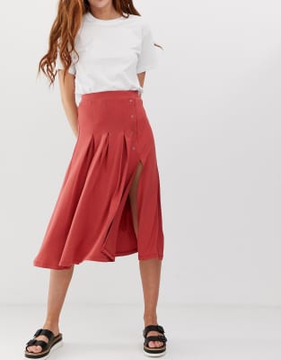 asos midi skater skirt