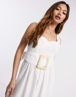 white midi skater dress