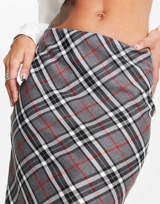 Asos check cheap midi skirt