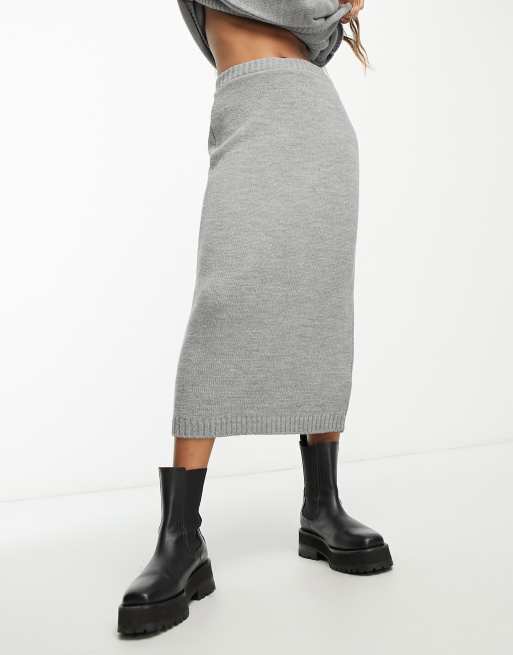 ASOS DESIGN midi skirt in grey (part of a set)