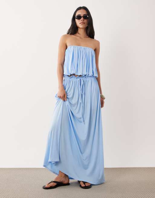 ASOS DESIGN midi skirt in light blue - part of a set | ASOS
