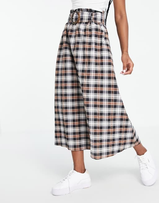 Asos check cheap midi skirt