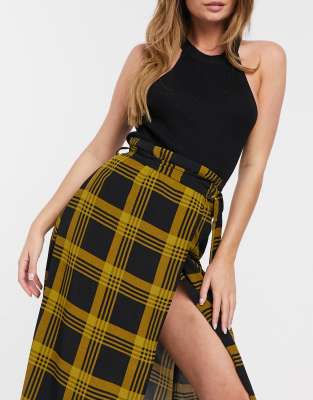 plaid midi skirt xxl