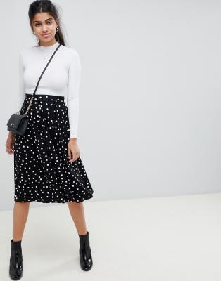 asos polka dot midi skirt