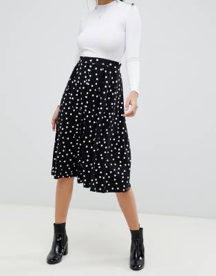 asos polka dot midi skirt