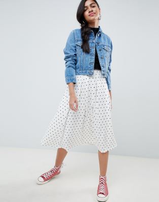 asos midi skirt with box pleats