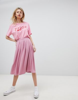 asos midi skirt with box pleats