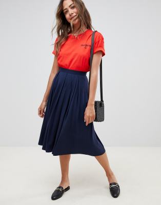 asos midi skirt with box pleats