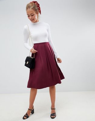 asos midi skirt with box pleats