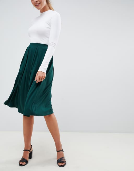 Asos design midi skirt with box pleats sale