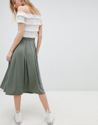 asos midi skirt with box pleats