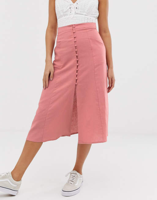 Asos button 2025 down skirt