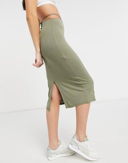 Khaki hotsell skirt asos