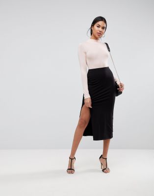 asos split skirt