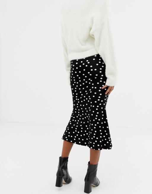 Asos black and shop white midi skirt