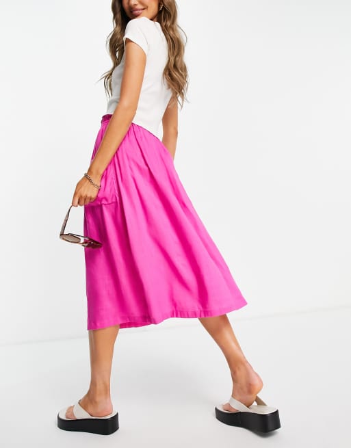 Pink midi 2025 skirt asos