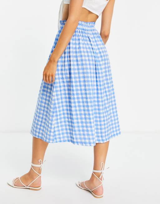 Alexis Gingham Imari Skirt EUC