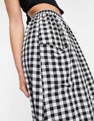 asos gingham midi skirt