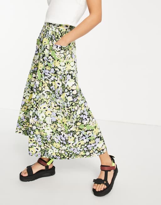 ASOS DESIGN midi skirt with pocket in floral print