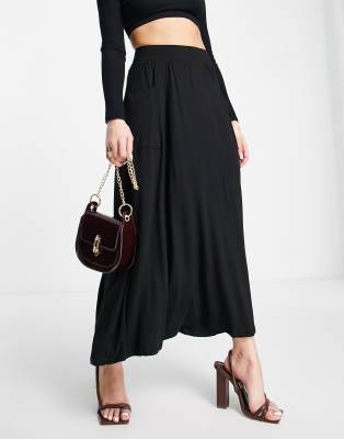 asos black midi skirt