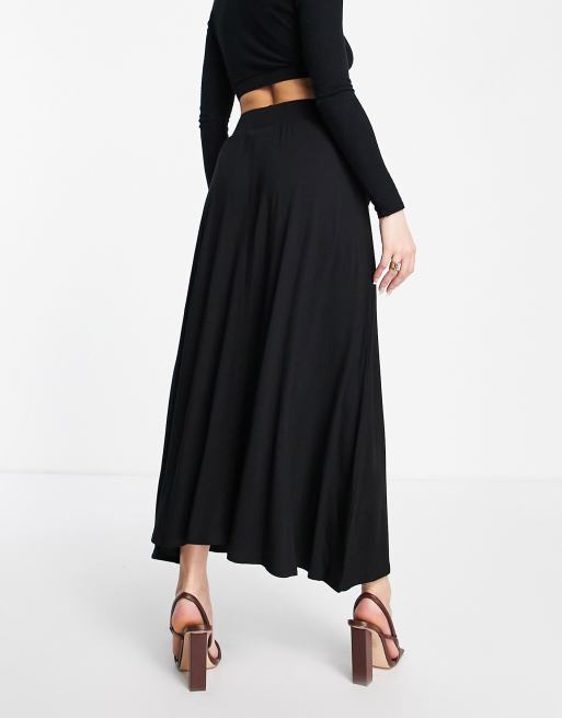 ASOS DESIGN midi skirt with pockets in black ASOS