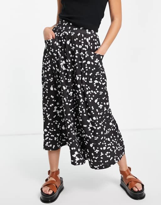 ASOS DESIGN midi skirt with pockets in mono print ASOS