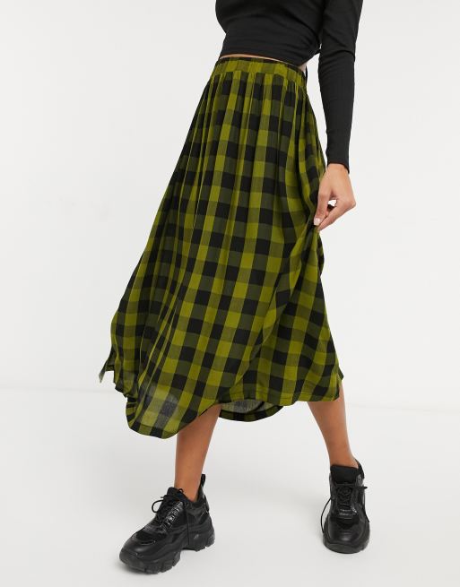 Asos check clearance midi skirt