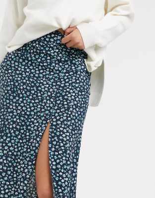 split thigh midi skirt