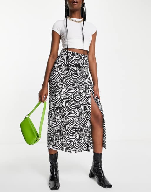 Zebra split shop skirt