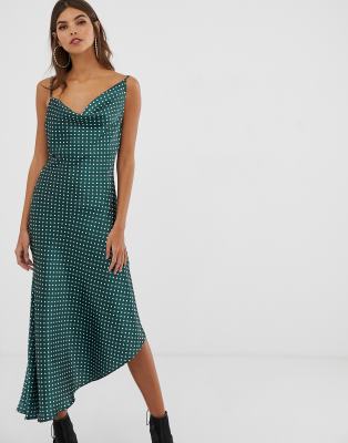 green satin dress asos