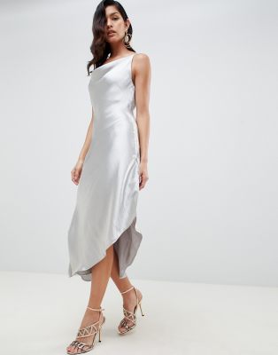 white slip silk dress