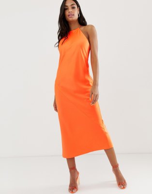 neon slip dress