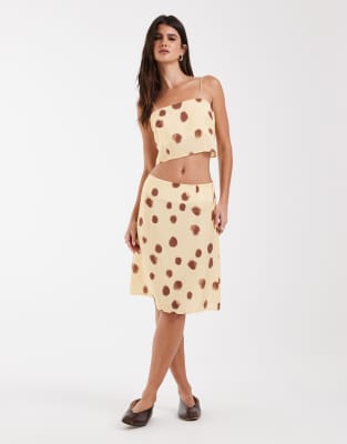 Asos Design Midi Slip Skirt Co-ord In Multi