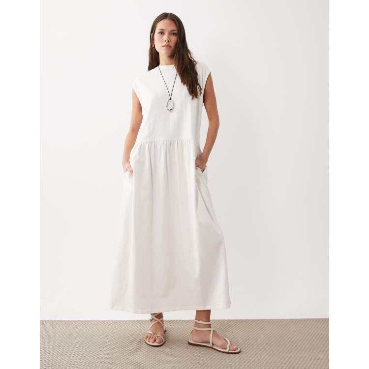 sage off shoulder dress under $100 Petal and Pup Women's Nadia One Shoulder Maxi Dress