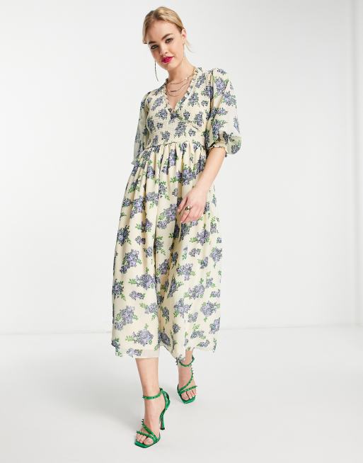 Asos embellished smock midi dress best sale