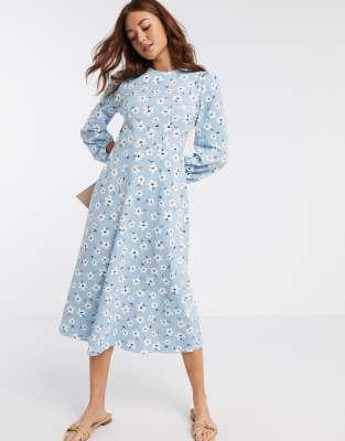 blue midi dress asos