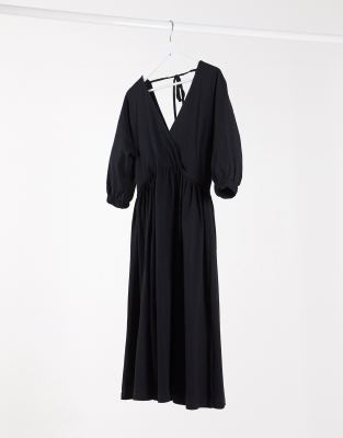 black dress with white top