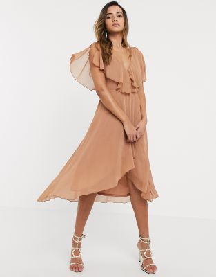 ASOS DESIGN midi split sleeve cape back 