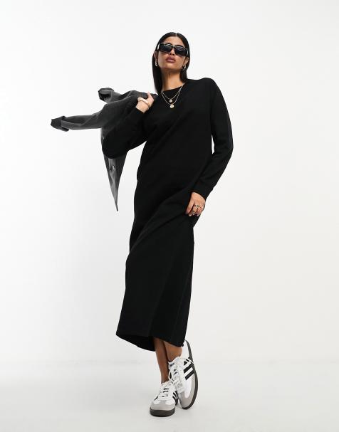 Maxi Dresses, Long Sleeve, Black & White Maxi Dresses