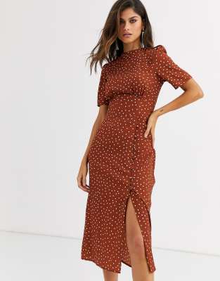 asos design polka dot dress