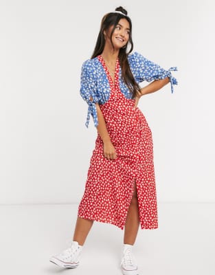 asos design midi tea dress