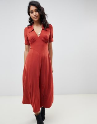 asos design midi tea dress